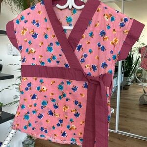 Floral Pink Wrap Blouse